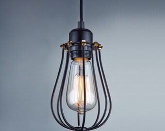 Popular items for cage pendant light on Etsy