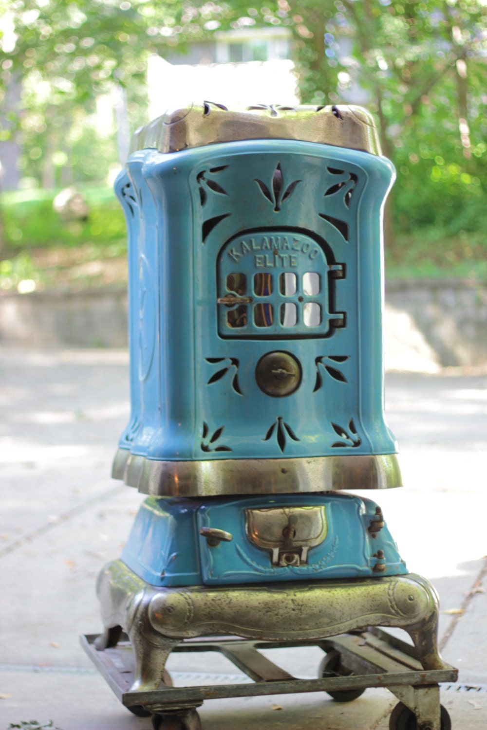 Kalamazoo Elite parlor stove wood burning by WIAuctionFinds