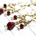 Ruby Red Gold Chandelier Earrings Gold Plated Swarovski Crystal Siam Bollywood India Indian Bali Style