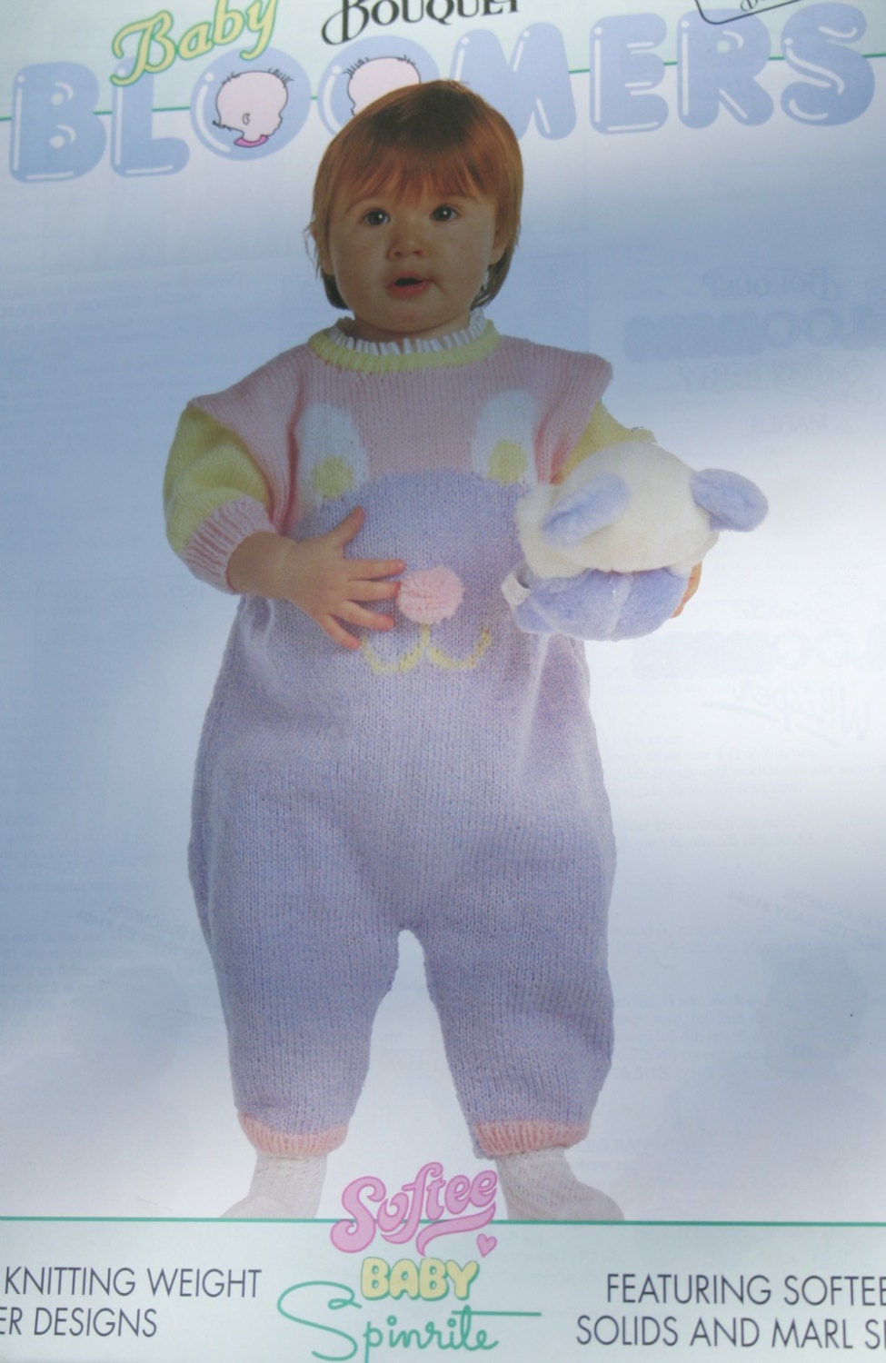 Knitting Pattern Baby Romper Leaflet Bouquet 1247 Teddy Bear