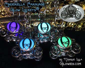 Cinderella Pumpkin Carriage Glow Locket Princess Necklace