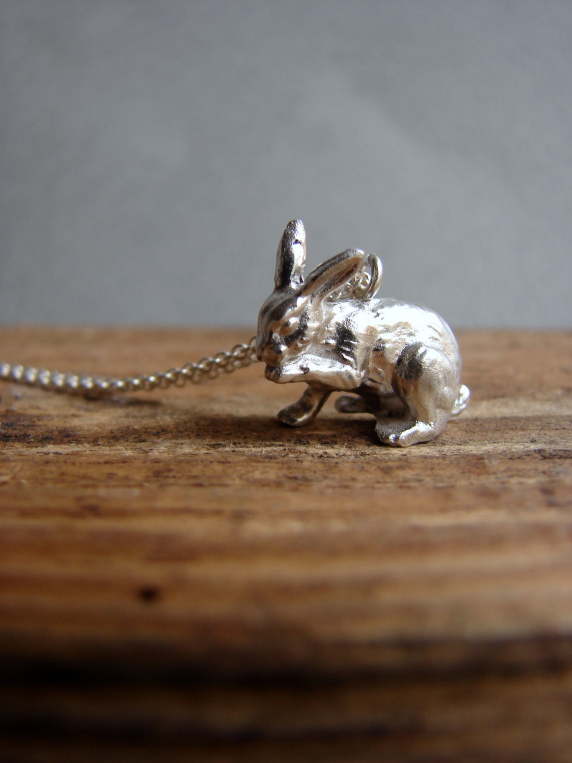 Silver Bunny Necklace Bunny Jewelry Easter Gift Animal