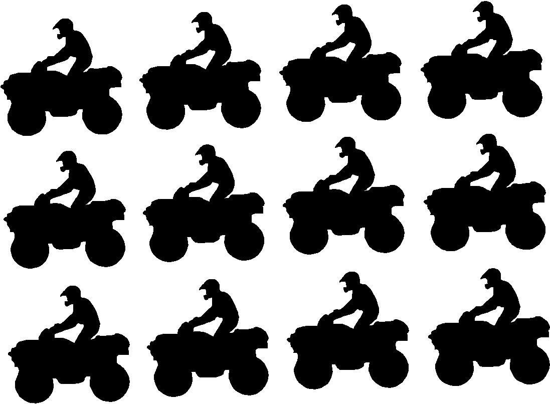 Twelve ATV Quad Vinyl decals stickers boys birthday party 4