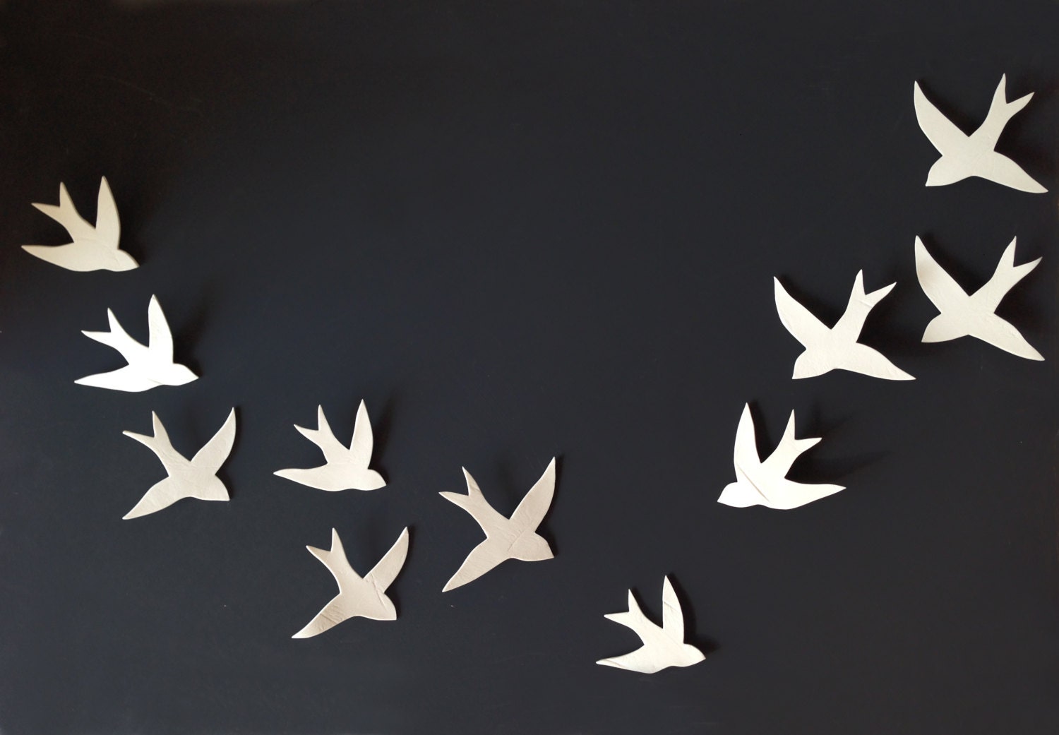 Flock 11 Porcelain ceramic wall art swallows Bird wall