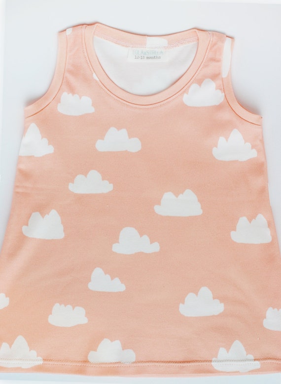 Organic baby/toddler tank dress in cloud print, organic baby dress, organic toddler dress, tank dress, baby dress, toddler dress