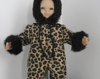 Doll Clothes-Made for BITTY BABY and Bitty Twins DOLLS Clothes Leopard Print Polar Fleece Fur Trimmed Snowsuit
