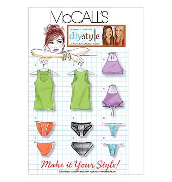 Tee Shirt TShirt Panty Halter Lingerie Pattern McCalls 6128