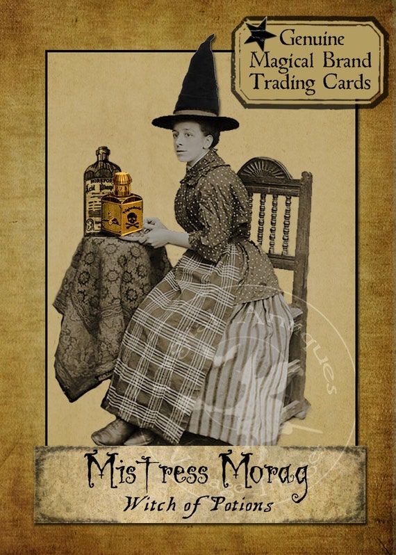 Halloween Witches Vintage Trading Cards Digital Download