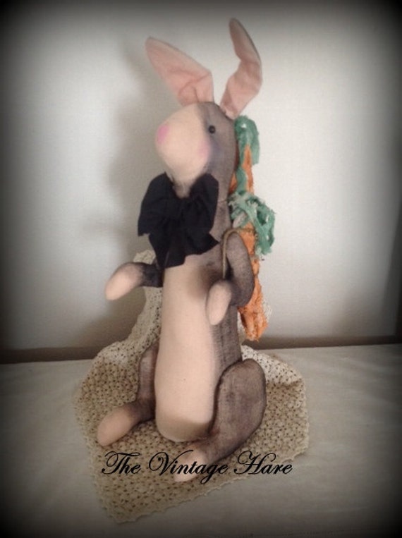 Primitive Tuxedo Bunny Rabbit Black White Carrots HAFAIR, OFG, AB4B, promooasis