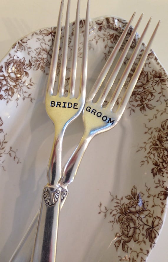 Vintage Silverware Wedding Reception Beach Bride Groom MR.