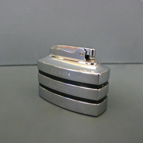 Vintage Cigarette Lighter Art Deco Chrome Lighter