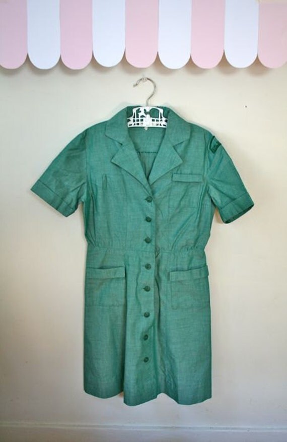 vintage 50s-60s girl scouts uniform dress THIN MINT official