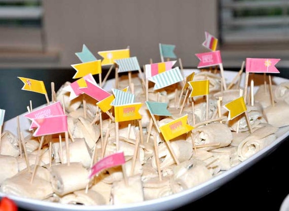 Pinwheel Party PRINTABLE DIY Birthday Flags from Love The Day Il_570xn