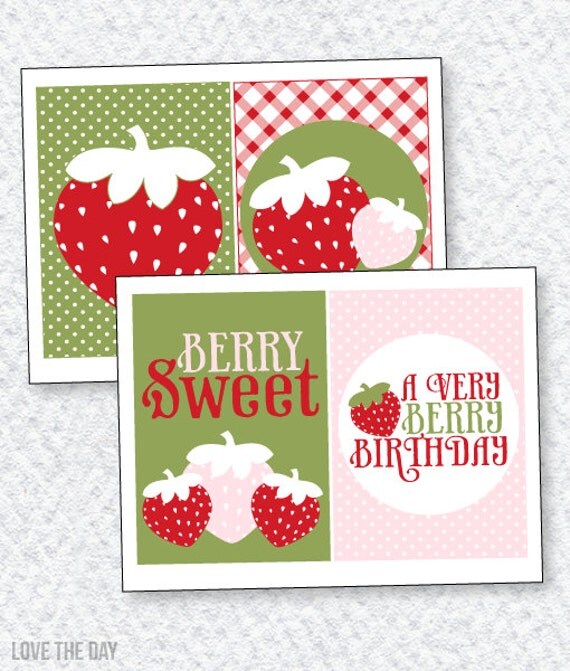 Strawberry Party PRINTABLE 5x7' Party Signs (INSTANT DOWNLOAD) by Love The Day Il_570xn