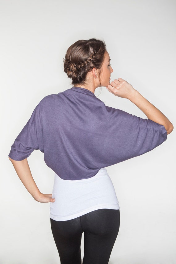 Items similar to Lilac shrug bolero, everyday shrugs batwing cardigan