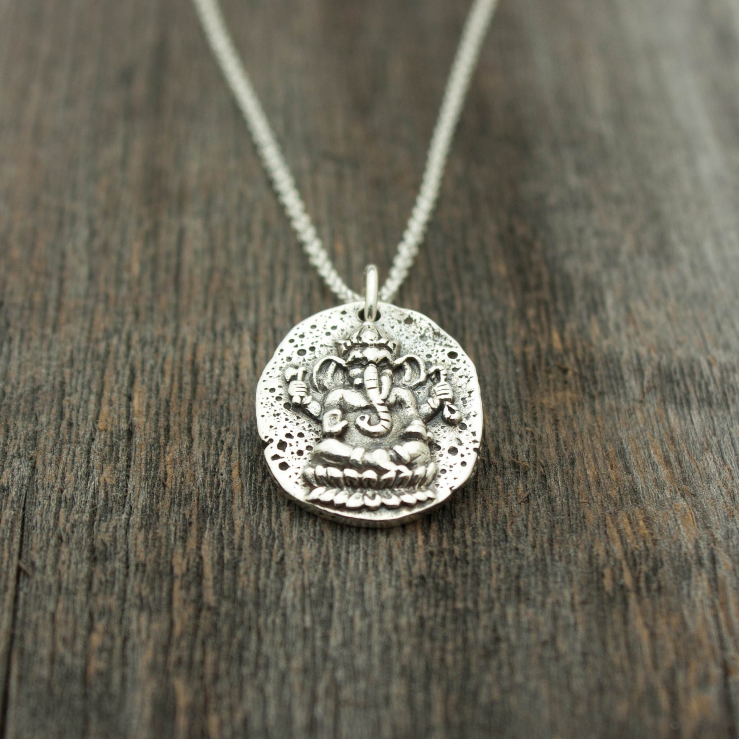 Sterling Silver Ganesh Necklace Yoga Jewelry . by sevgijewelry