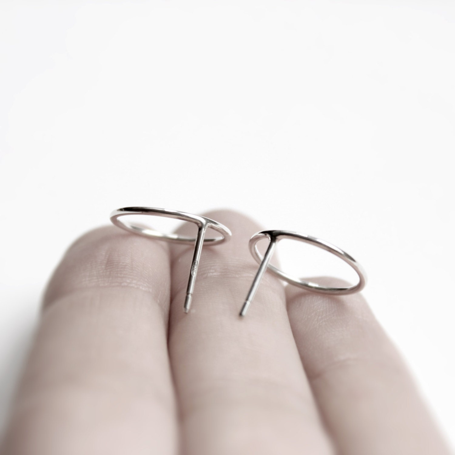 Circles . sterling silver post earrings