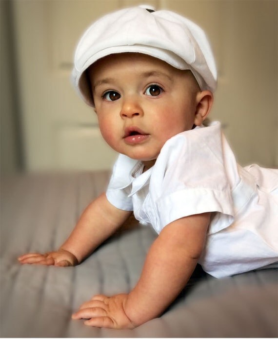 BABY BOY Christening Hat Quality Wedding Baby Boy Newsboy