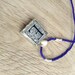 Initial Letter E Monogram Glass Tile Necklace With Royal Blue Glass and Silver Beads