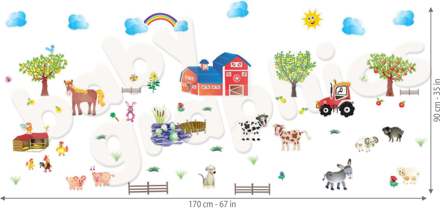 Farm & Animals wall stickers / decals scene by BabyGraphics