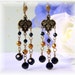 Black Gold Chandelier Earrings, Drop Earrings, Dangle Earrings, Chandelier Earrings, Birthday, Bridal Jewelry, 2014 Trends, Modern Jewelry
