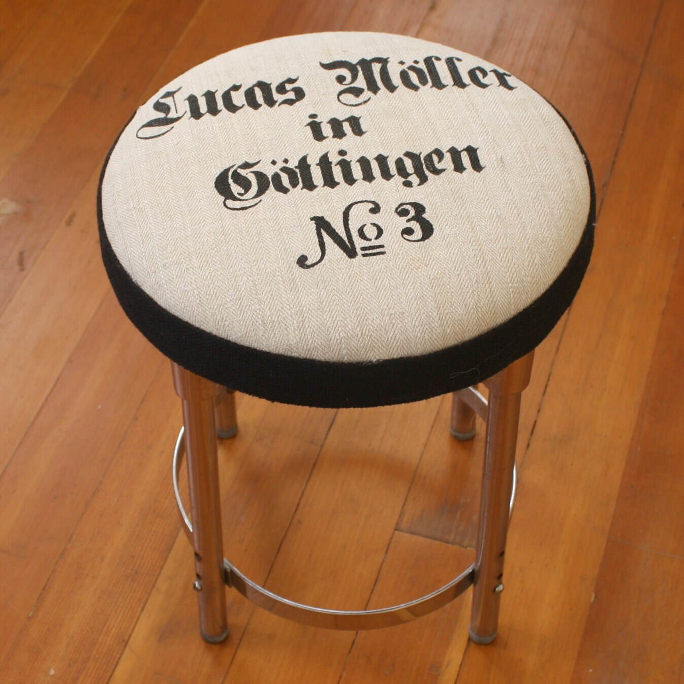 Awesome Antique German Grain Sack Covered Vintage Chrome