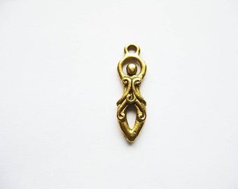 2 Wicca Goddess Charms in Gold Tone - C1039
