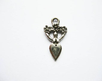 2 Wicca Goddess Charms in Silver Tone - C1040