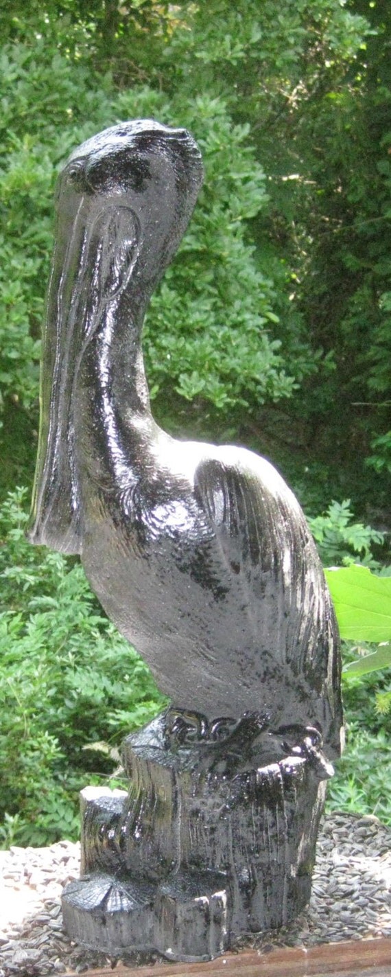 Large Concrete BLACK PELICAN Statue