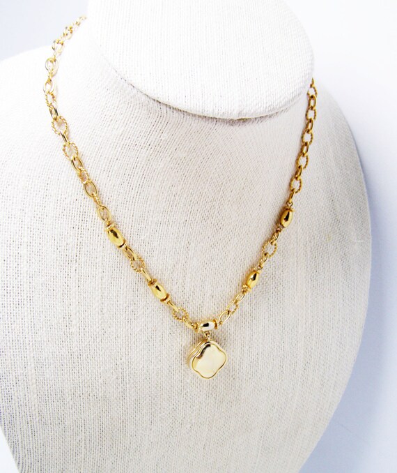 NAPIER Gold Tone Necklace with Charm Pendant by LorettasCache