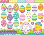Easter Eggs - Clip art and Digital paper set Il_170x135