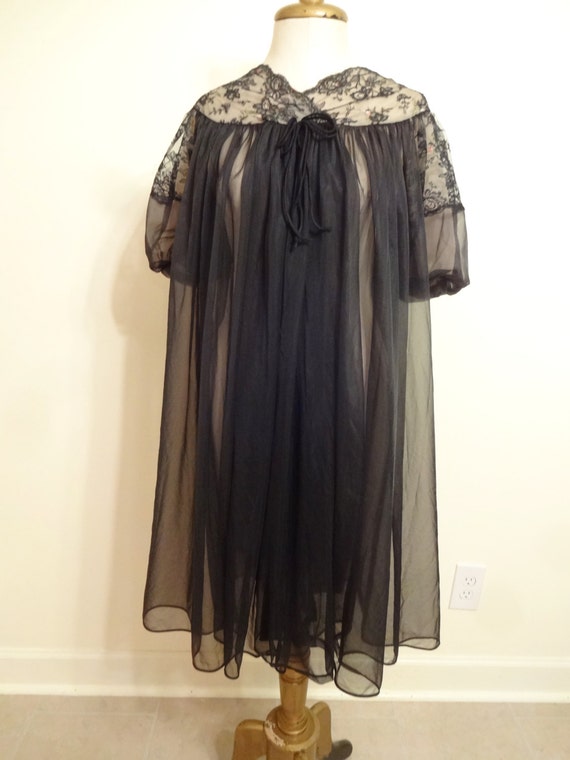 black chiffon robe