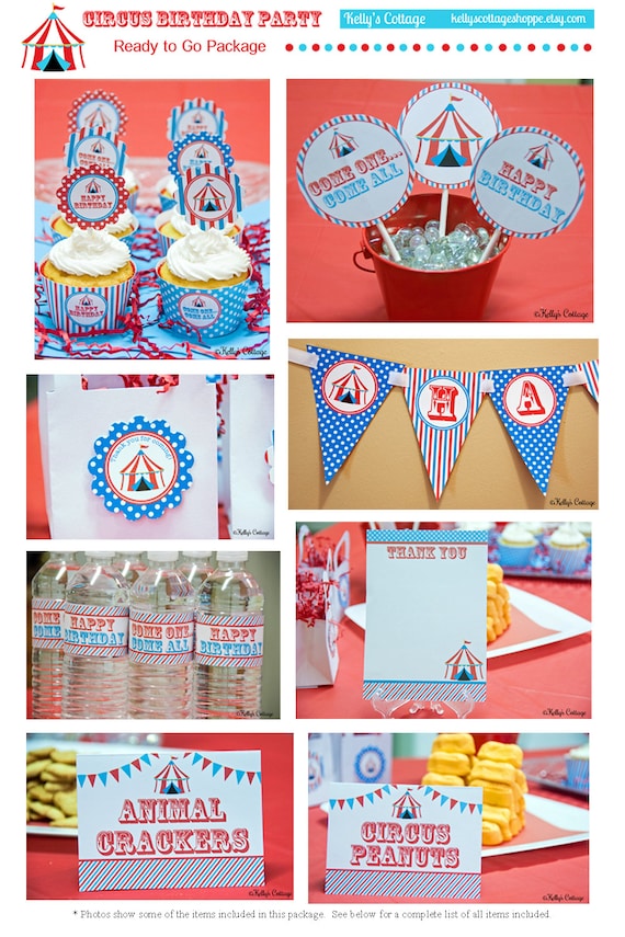 Circus Birthday Party Ready To Go Package, Instant Download, Printable DIY Package Il_570xn