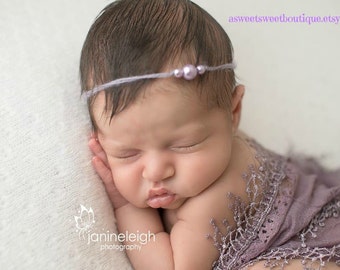 44 New baby headband tie 657 Simple Newborn Tie Back Headband Baby Tie by ASweetSweetBoutique 