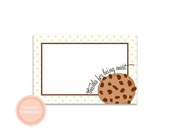INSTANT DOWNLOAD, MILK & Cookies Party, Flat 4x6 Thank You Notes (Baby Shower Thank You) Il_570xn