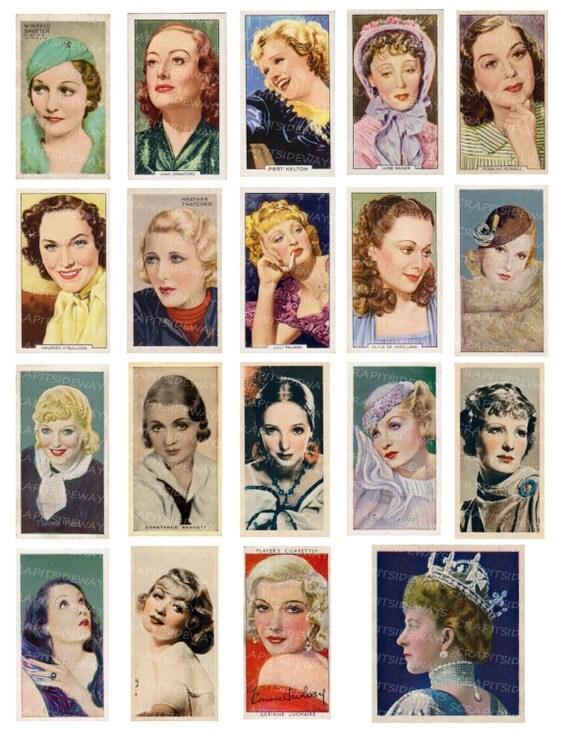 Vintage Movie Stars Digital Collage Sheet Film Stars Cinema