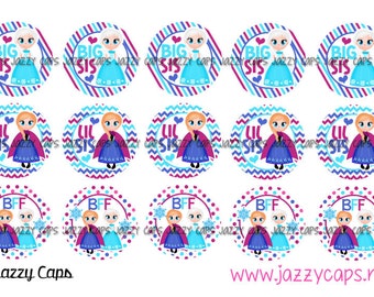 bc2282- Big Sis/Lil Sis-- 1" Digital Bottle Cap Sheet INSTANT DOWNLOAD