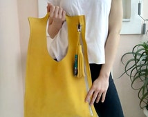 leather tote bag Shopping bag Lara Klass bag Everyday bag Shoulder bag ...