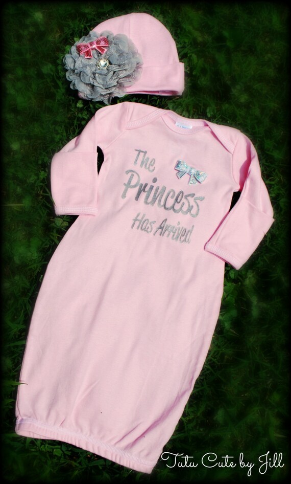 The Princess Has Arrived Pink and Silver Grey by TutuCuteByJill