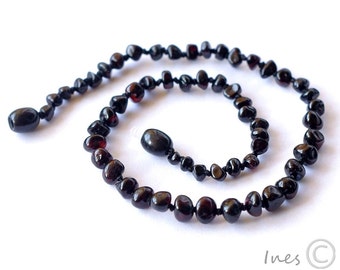 Amber Baby Necklace, Teething Necklace, Genuine Baltic Amber