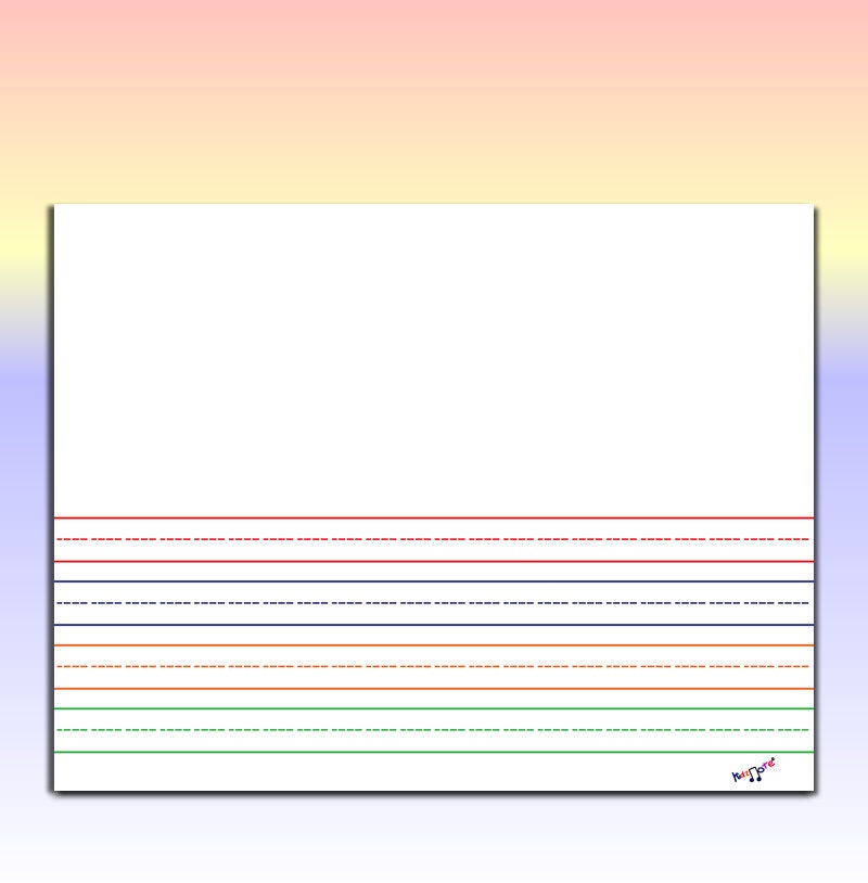 Kindergarten Writing Paper Landscape Mult Color Printable
