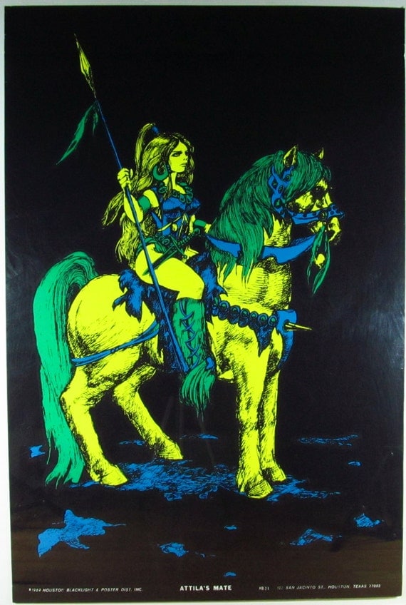 Vintage Blacklight Poster 1969 Atilla's Mate