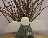 Angel Lighted Twig Box, Grapevine Twig Arrangement, Lighted Twig Box, Primitive Flower Arrangement, Spring Accents