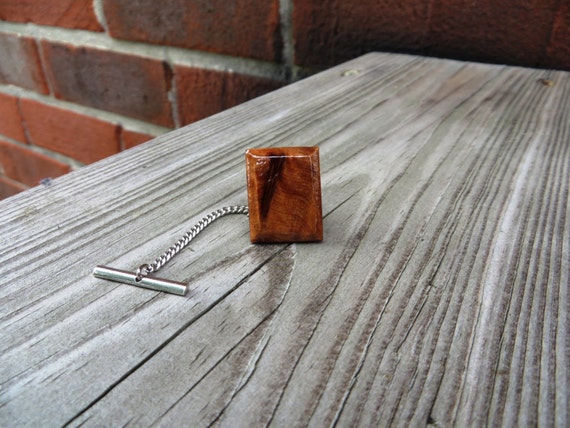 Thuya Burl Wood Tie Tack Handmade