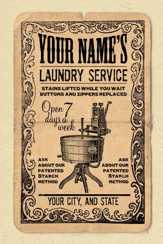 your name on a personalized Laundry room / service POSTER