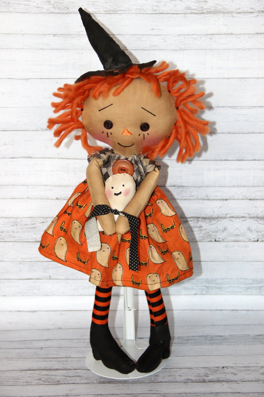 Halloween Boo Witch Annie Primitive Raggedy Ann Doll