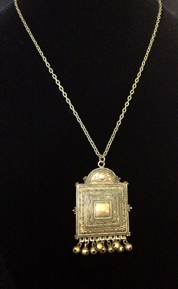 Antiqued bronze gypsy pendant necklace by MAsMadHouse on Etsy