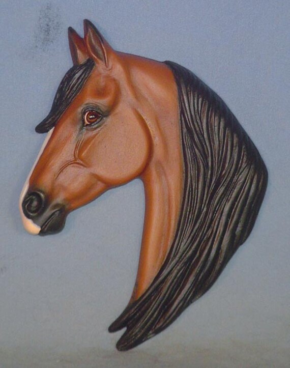 Original Design HandPainted Horse Head Medallion by Chris