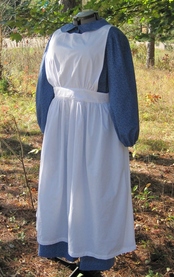 Woman's Extra Large Prairie Dress Apron and Bonnet by jlangton