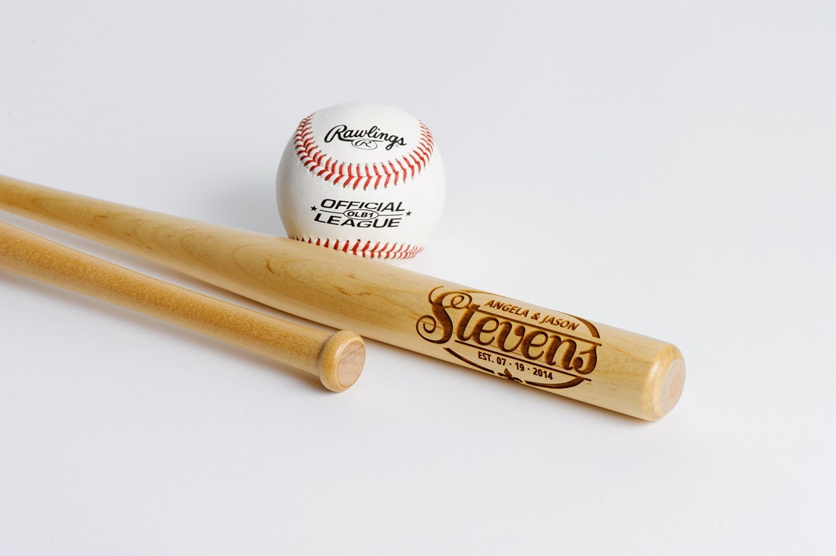 Personalized Mini Baseball Bats Engraved Groomsmen Ring